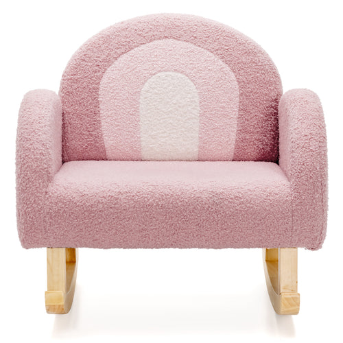 OLAKIDS Kids Sofa, Toddler Rocking Chair with Solid Wooden Frame, Anti-Tipping Design, Plush Fabric, Children Armchair