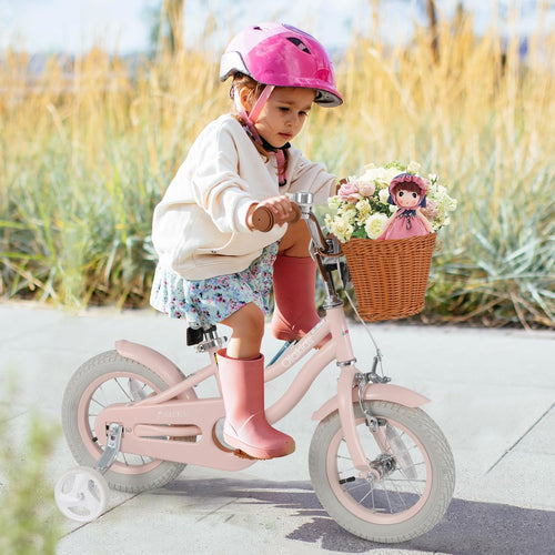 OLAKIDS Kids Bike 12/14/16/18 Inch with Training Wheels & Basket for Ages 3-8  (20 Inch without traninning wheels)