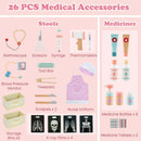 OLAKIDS Doctor Playset Wooden Pretend Medical Station Activity Center Toy Set for Toddler