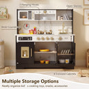 OLAKIDS Wooden Play Kitchen with Lights, Sounds, Dishwasher & Coffee Machine, Pretend Cooking Set for Ages 3+