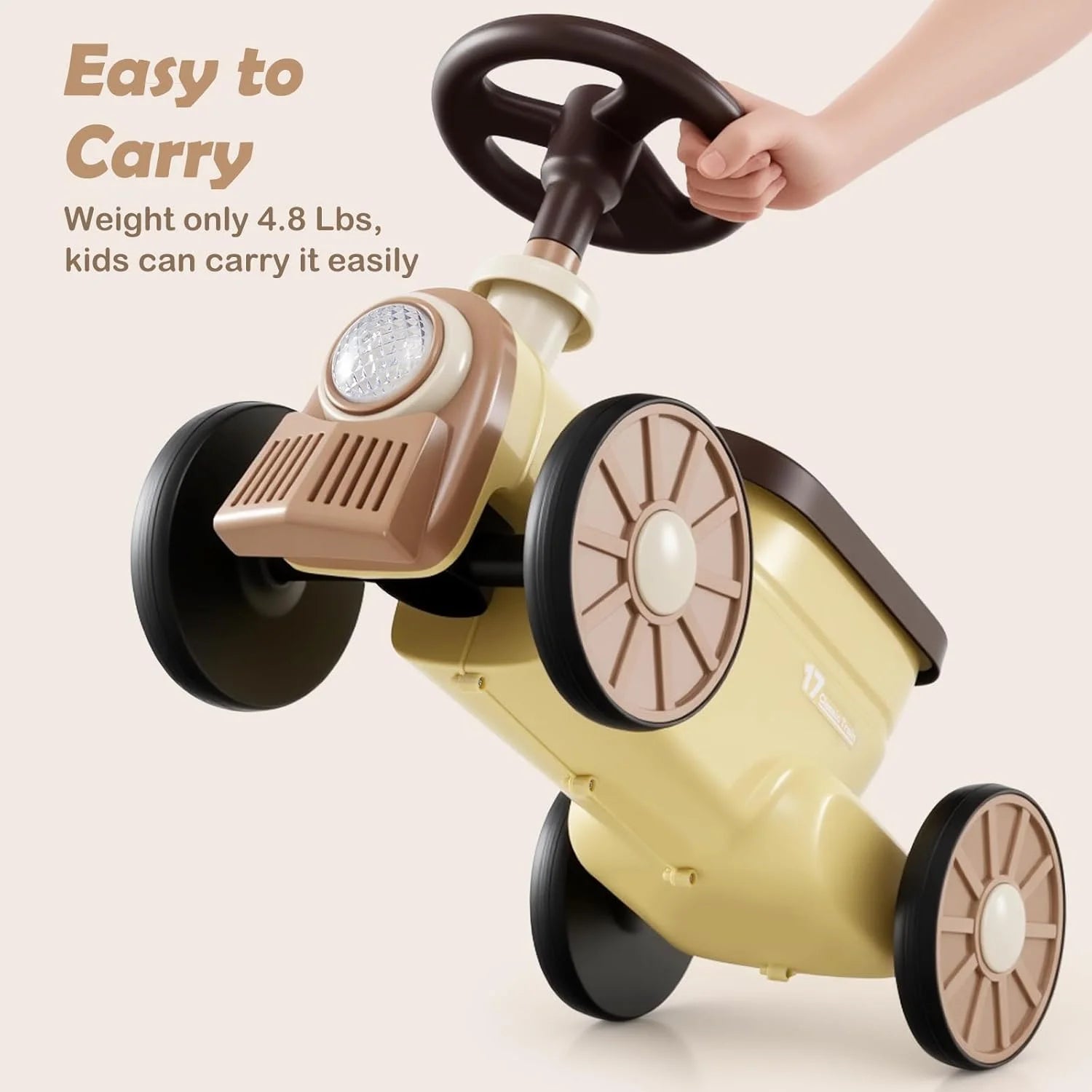 OLAKIDS Ride on Push Car, Kids Foot-to-Floor Sliding Car for Toddler with Train Whistle Sound, Under-Seat Storage, Toy Walker for Boys Girls Aged 19-36 Months
