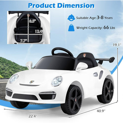 OLAKIDS Licensed Porsche 12V Pink Ride on Car  Electric Vehicle Battery Powered with Remote Control