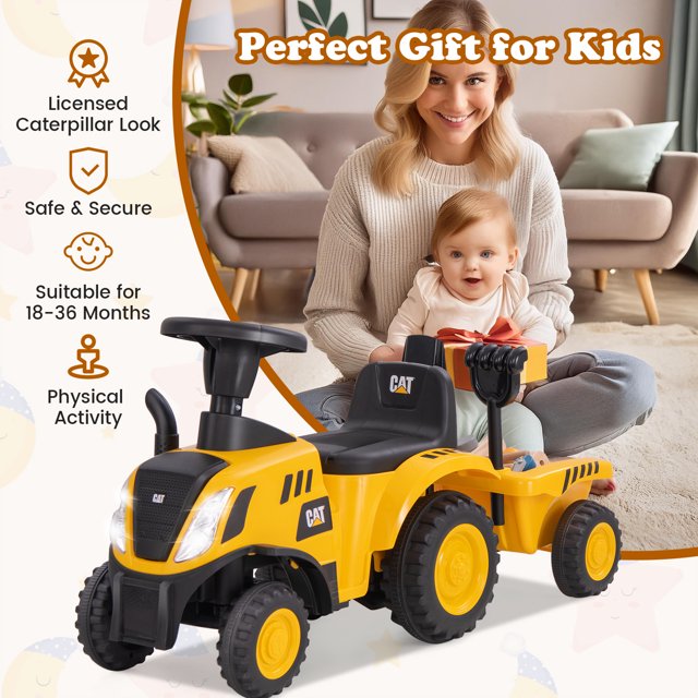 OLAKIDS Licensed Caterpillar Ride on Tractor by OLAKIDS, Foot to Floor Sliding Truck for Kids Toddler Age 1.5-3