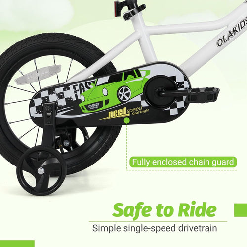 Olakids Kids Bike, 12 14 16 18 Inch Racing Car Themed
