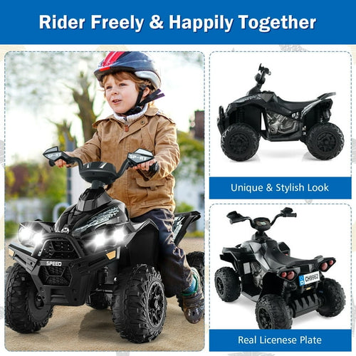 OLAKIDS Kids Ride on ATV, 12V 4 Wheeler Quad Toy Vehicle for Kids Over 3 Years Old