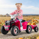 OLAKIDS 6V Kids ATV with Removable Trailer, Forward Backward Function, Widened & Wear-Resistant Wheels, Ride On Toy for Toddlers