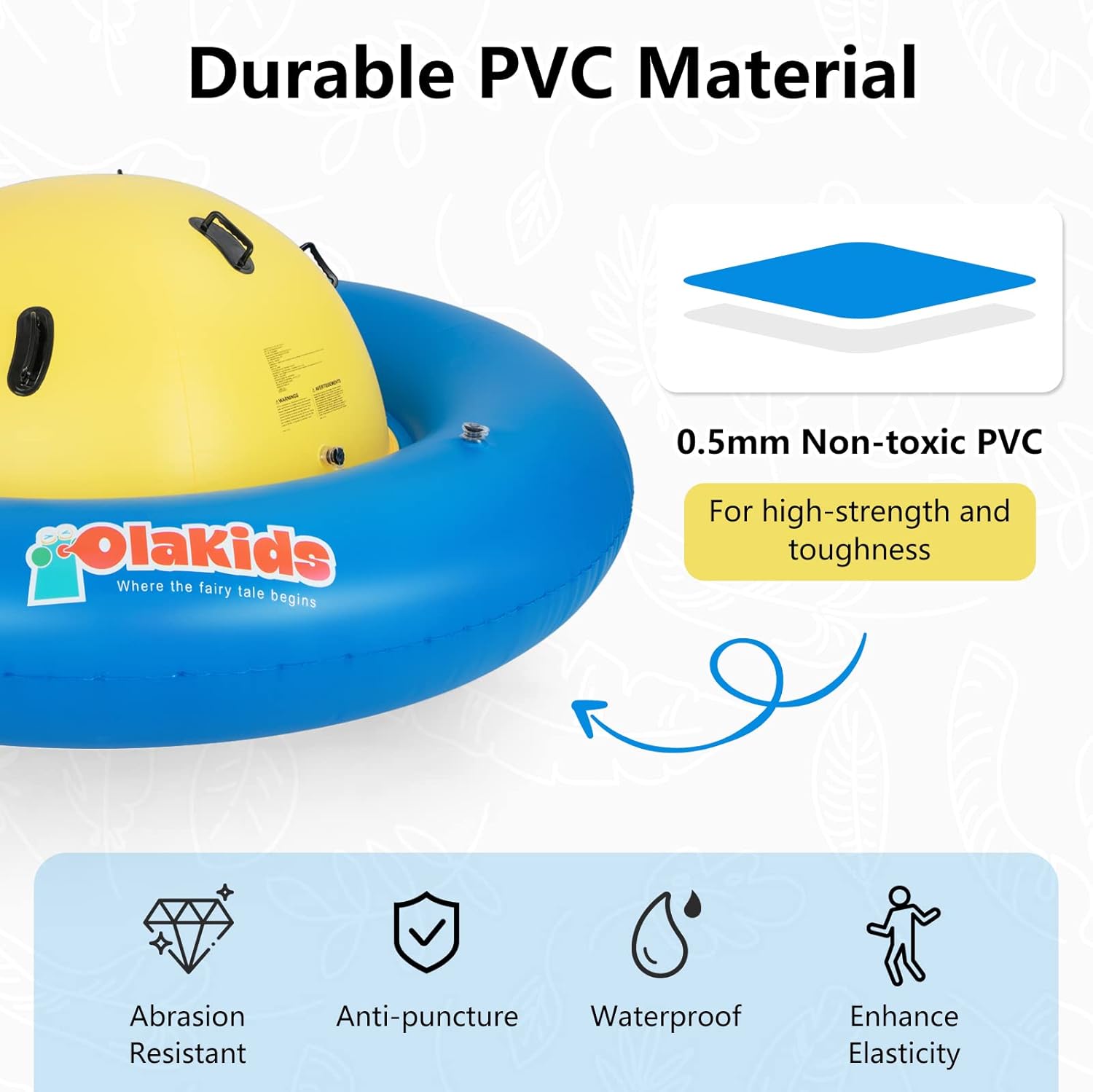Olakids 8FT Inflatable Dome Rocker Bouncer Outdoor Kids Seesaw & Play Center