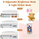 OLAKIDS Wooden Toddler Kitchen Playset with Lights, Coffee Maker, Ice Maker, Stove, Sink, Microwave and 2 Storage Bins