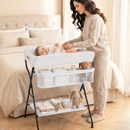 INFANS Baby Changing Table, Folding Diaper Station Portable Nursery Organizer with Safety Belt and Storage Racks