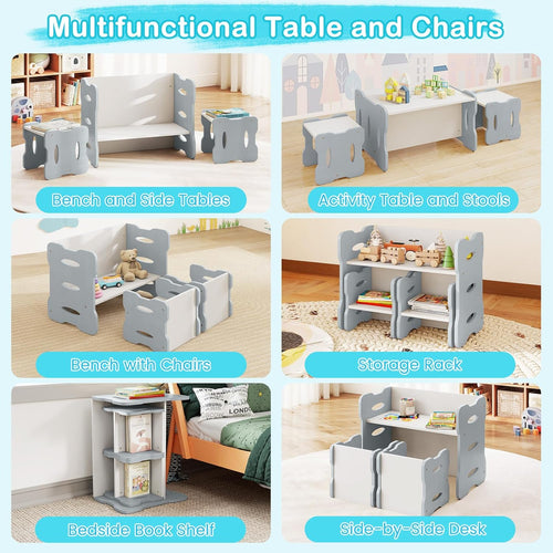 OLAKIDS Kids Table and Chair Set, Toddler 3-Piece Activity Table