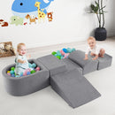 OLAKIDS 5-Piece Toddler Foam Climbing Blocks with Ball Pit, Indoor Play Gym for Crawling & Sliding