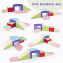 Olakids Climbing Toys for Toddlers, 7 Pieces Indoor Baby Foam Blocks Soft Play Set with PU Leather