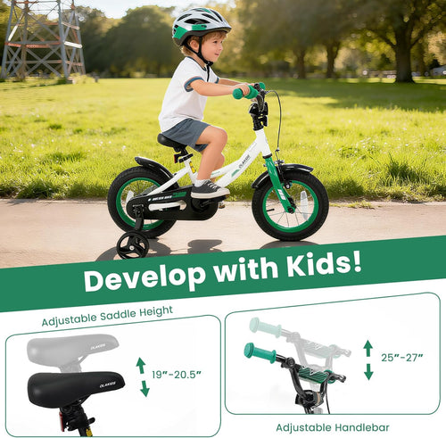 Olakids 12-18 Inch BMX Kids Bike with Training Wheels & Dual Brakes