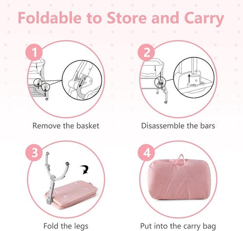 INFANS 3 in 1 Baby Bassinet, Bedside Sleeper, Rocking Cradle, Easy Folding Portable Safer Co-Sleeping Crib