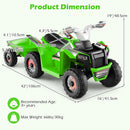 OLAKIDS 6V Kids ATV with Removable Trailer, Forward Backward Function, Widened & Wear-Resistant Wheels, Ride On Toy for Toddlers