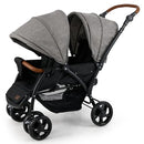 INFANS Double Stroller, Foldable Baby Tandem Stroller with Djustable Backrest Canopy Footrest