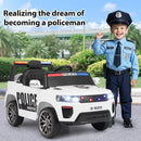 OLAKIDS Ride on Police Car 12V Kids Battery Powered Electric Vehicle for Aged 3-8 Years
