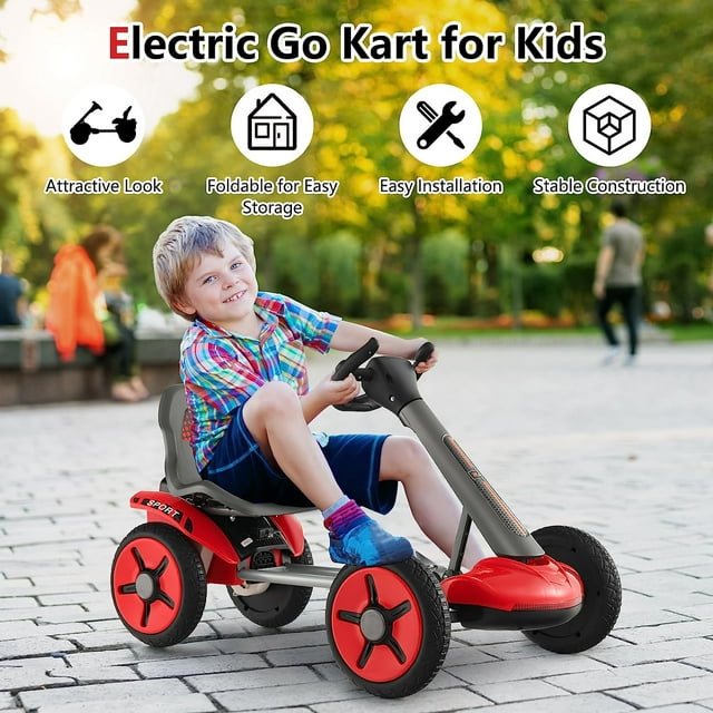 OLAKIDS Go Kart for Kids 12V Battery Ride On Car  for Ages 2-5 Years