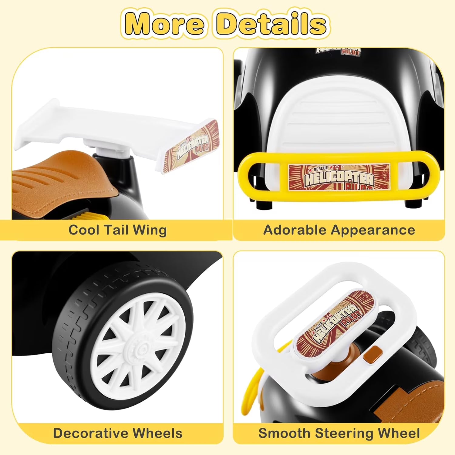 OLAKIDS Ride on Push Car with Music, Under-Seat Storage, Kids Foot-to-Floor Sliding Car for Toddler 19-36 Months