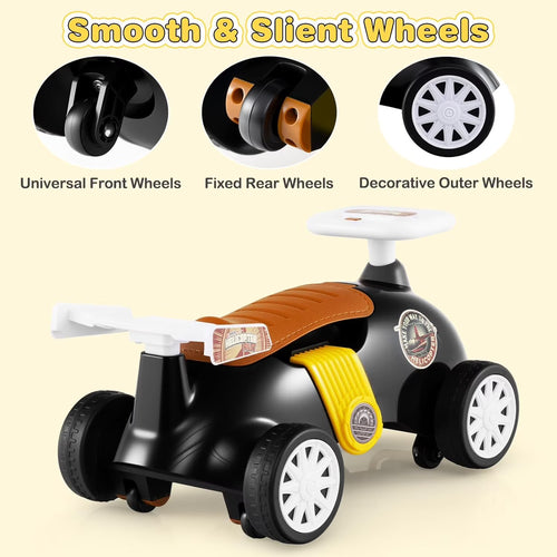 OLAKIDS Ride on Push Car with Music, Under-Seat Storage, Kids Foot-to-Floor Sliding Car for Toddler 19-36 Months