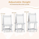 OLAKIDS Easel for Kids, 3 in 1 Adjustable Painting Art Board, Foldable Double-Sided Wooden Drawing Chalkboard Magnetic Whiteboard