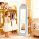 OLAKIDS Kids Jewelry Armoire Cabinet, 360° Swivel Lockable Standing Makeup Organizer