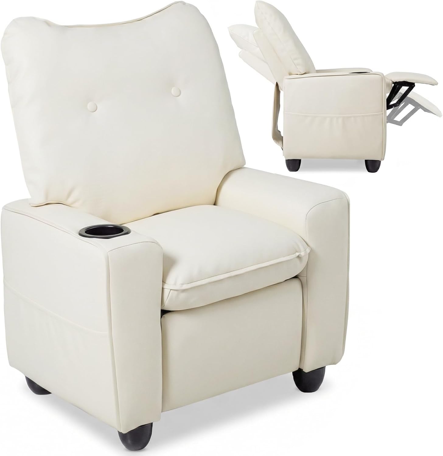 OLAKIDS Toddler Lounge Chair PU Leather Toddler Reclining Couch for Children Boys Girls