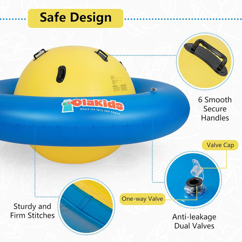 Olakids 8FT Inflatable Dome Rocker Bouncer Outdoor Kids Seesaw & Play Center