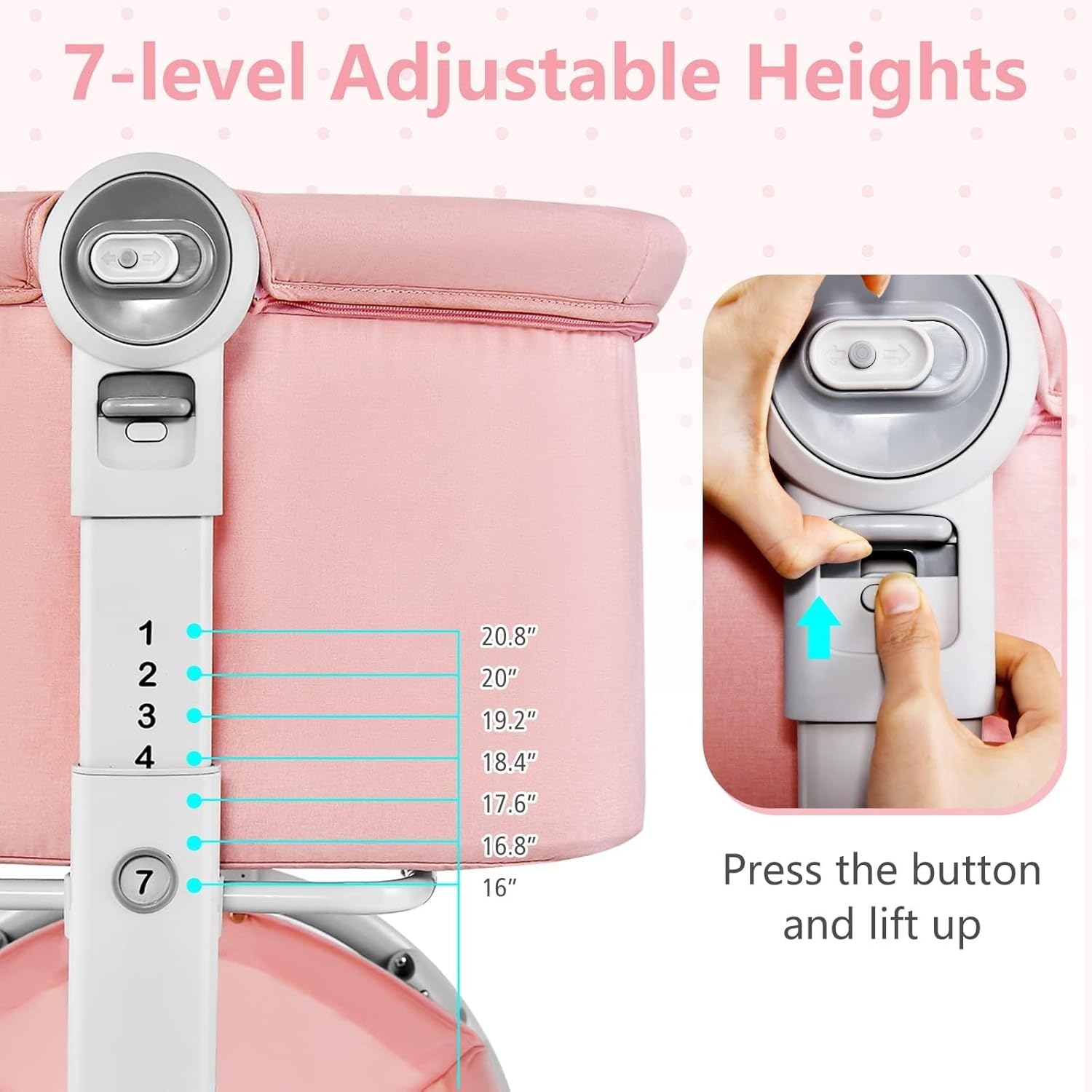 INFANS 3 in 1 Baby Bassinet, Bedside Sleeper, Rocking Cradle, Easy Folding Portable Safer Co-Sleeping Crib