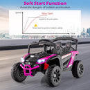 OLAKIDS 12V Ride on Car UTV, Electric Off-Road Truck with Remote Control, Lockable Doors, Safety Belt, Horn, Music, Lights, 4 Wheeler Toys for Kids Toddlers Aged 3+ Years