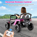 OLAKIDS 12V Ride on Car UTV, Electric Off-Road Truck with Remote Control, Lockable Doors, Safety Belt, Horn, Music, Lights, 4 Wheeler Toys for Kids Toddlers Aged 3+ Years
