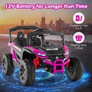 OLAKIDS 12V Ride on Car UTV, Electric Off-Road Truck with Remote Control, Lockable Doors, Safety Belt, Horn, Music, Lights, 4 Wheeler Toys for Kids Toddlers Aged 3+ Years