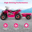 OLAKIDS 6V Kids ATV with Removable Trailer, Forward Backward Function, Widened & Wear-Resistant Wheels, Ride On Toy for Toddlers