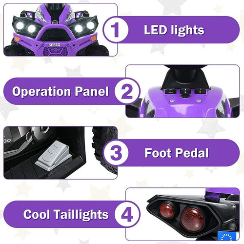 OLAKIDS Kids Ride on ATV, 12V 4 Wheeler Quad Toy Vehicle for Kids Over 3 Years Old