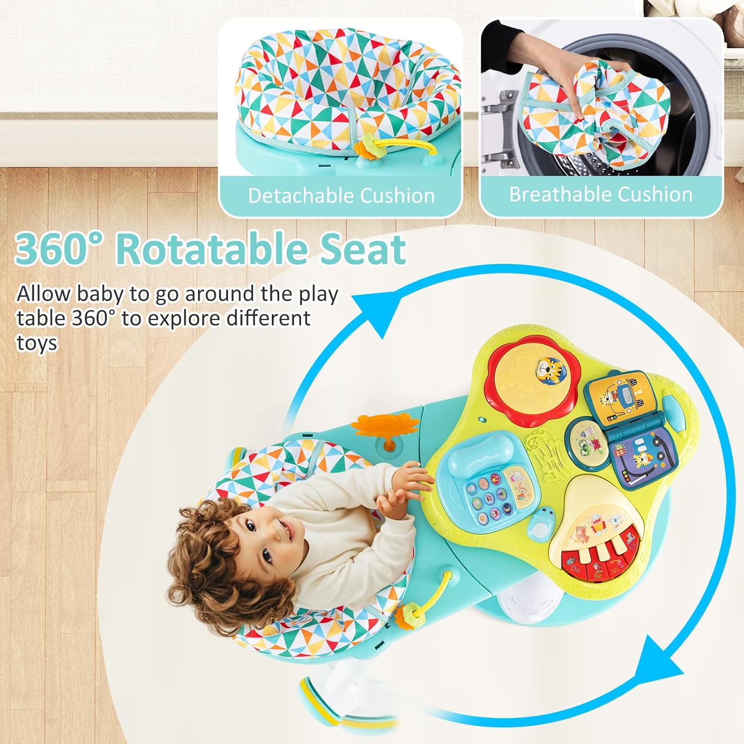 INFANS 3 in 1 Walk Around Baby Activity Center Baby Walker