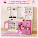 OLAKIDS Wooden Toddler Kitchen Playset with Realistic Lights, Sounds & Appliances