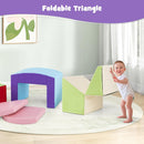 Olakids Climbing Toys for Toddlers, 7 Pieces Indoor Baby Foam Blocks Soft Play Set with PU Leather