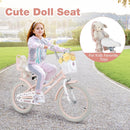 Olakids Girls Bike 12-18 Inch with Doll Seat Training Wheels Basket Dual Brakes, 20 Inch Without Training Wheels