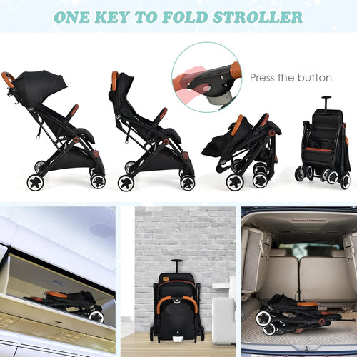 INFANS Lightweight Baby Stroller, Compact Infant with One-Hand Fold, Travel Stroller for Airplane
