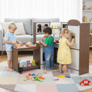 OLAKIDS Corner Kids Kitchen, Wooden Pretend Playset for Boys Girls Aged 3+