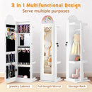 OLAKIDS Kids Jewelry Armoire Cabinet, 360° Swivel Lockable Standing Makeup Organizer