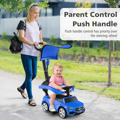 OLAKIDS Licensed Mercedes Benz Push Car for Toddlers, 3 in 1 Baby Stroller