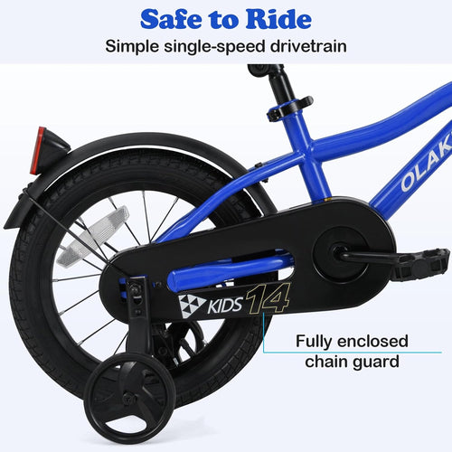 Olakids Kids Bike 12-18 Inch with Training Wheels, Dual Brakes, Adjustable Seat & Handlebar for Boys Girls