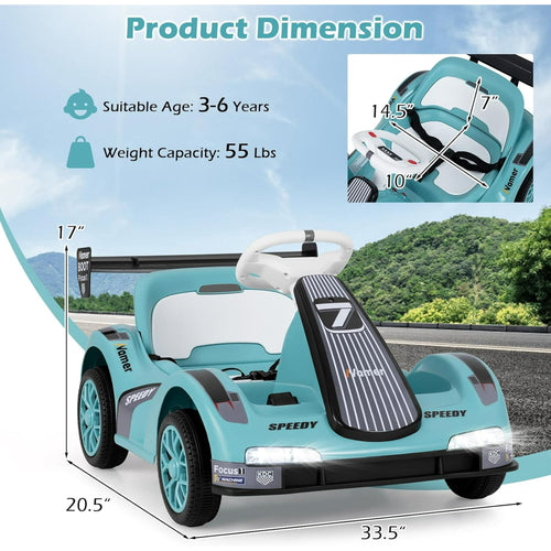 OLAKIDS Electric Go Kart for Kids, 6V Battery Powered Drift Kart for Boys Girls Aged 3+