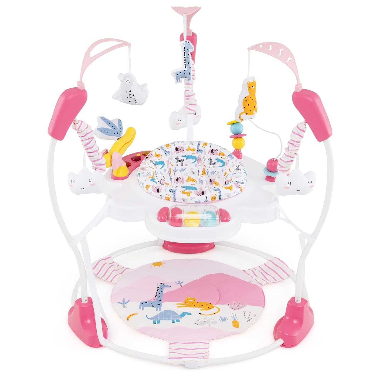 INFANS 3-in-1 Baby Activity Center, Jumper & Bouncer, Music, Lights, 360° Rotating Seat, 3 Adjustable Heights, Learning Toys for 6-12 Months
