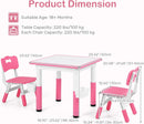 Olakids Kids Table and 2 Chair Set Children Furniture for Arts Crafts Learning Drawing
