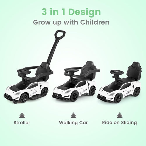 OLAKIDS Push Car for Toddlers, Licensed Maserati 3 in 1 Baby Ride on Sliding with Parent Control Handle