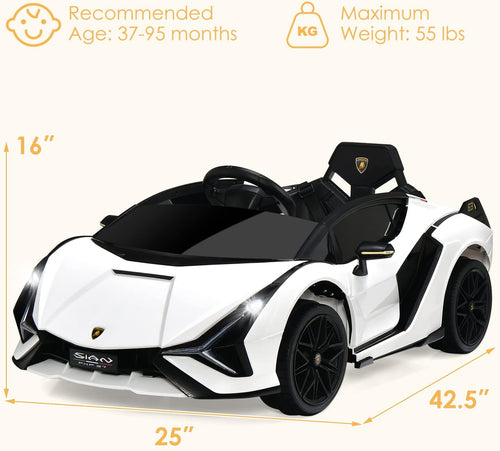 OLAKIDS Licensed Lamborghini SIAN 12V Kids Ride on Car, Toddler Electric Vehicle