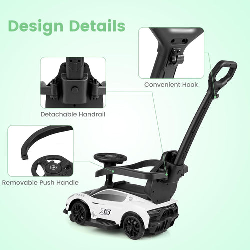 OLAKIDS Push Car for Toddlers, Licensed Maserati 3 in 1 Baby Ride on Sliding with Parent Control Handle