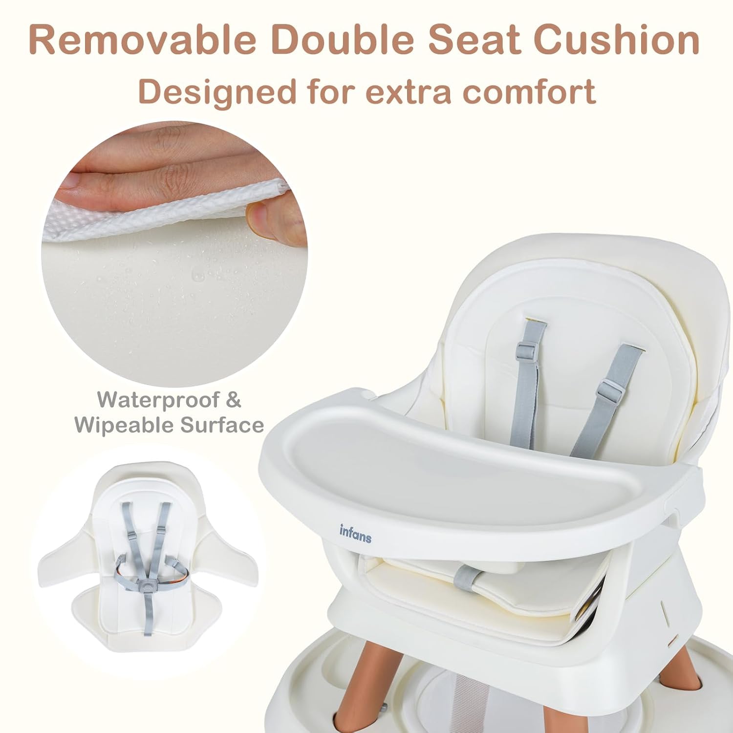 INFANS 9 in 1 High Chair, Convertible Baby Highchair, Table and Chair Set Building Block Infant Dining Booster Seat